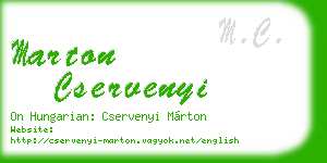 marton cservenyi business card