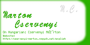 marton cservenyi business card